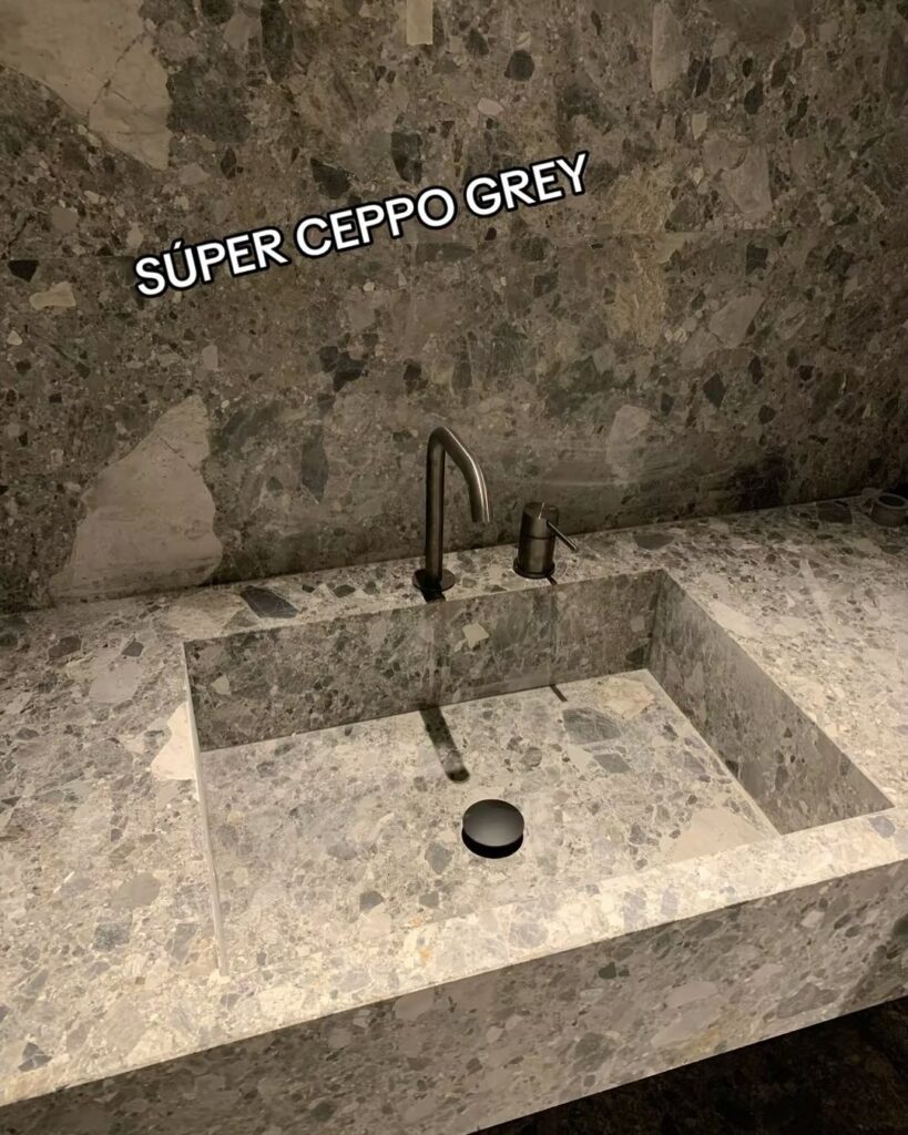 proyecto baño super ceppo grey | Marmoles Argentona