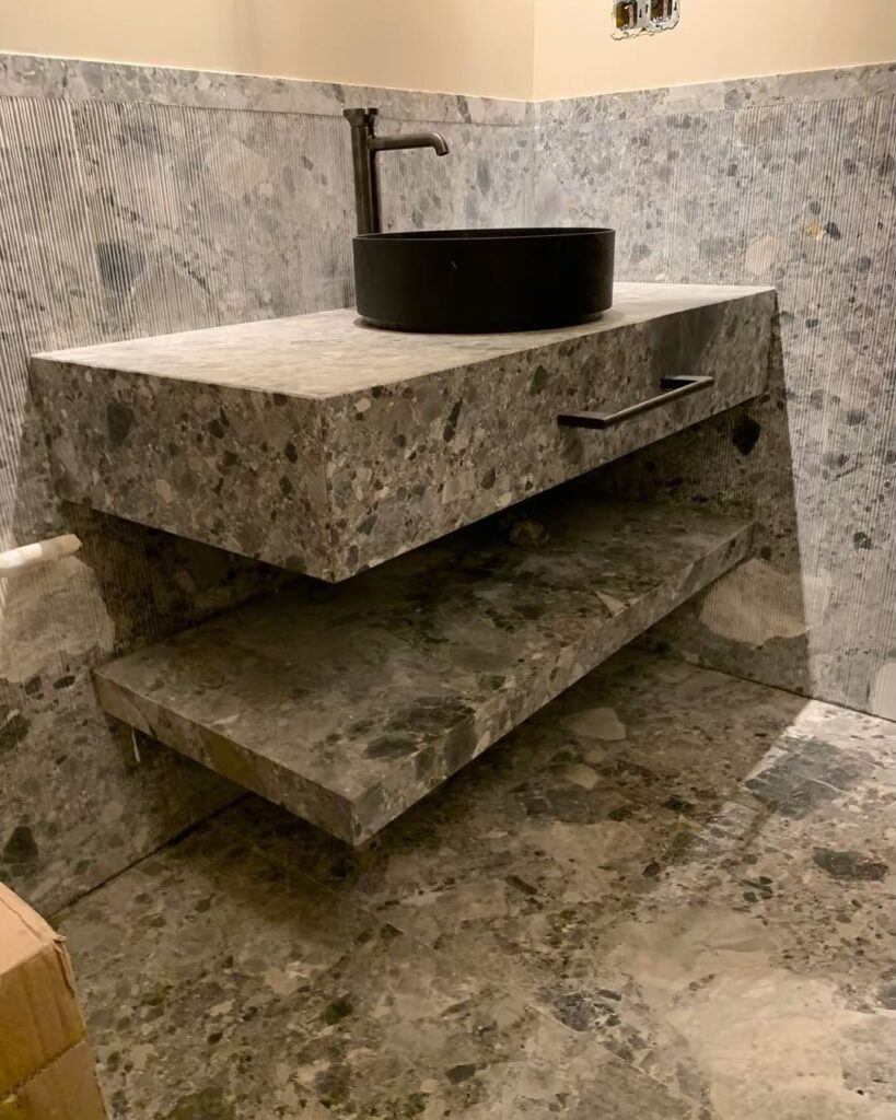 proyecto baño super ceppo grey | Marmoles Argentona